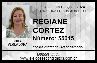 Candidato REGIANE CORTEZ 2024 - PIRAPORA DO BOM JESUS - Eleições