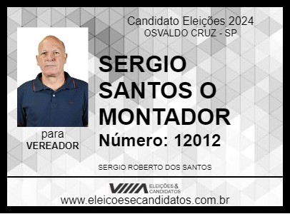 Candidato SERGIO SANTOS O MONTADOR 2024 - OSVALDO CRUZ - Eleições