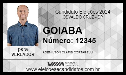 Candidato GOIABA 2024 - OSVALDO CRUZ - Eleições