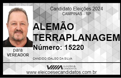 Candidato ALEMÃO TERRAPLANAGEM 2024 - CAMPINAS - Eleições