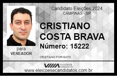 Candidato CRISTIANO COSTA BRAVA 2024 - CAMPINAS - Eleições