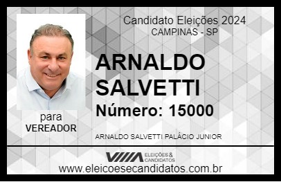 Candidato ARNALDO SALVETTI 2024 - CAMPINAS - Eleições