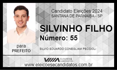 Candidato SILVINHO FILHO 2024 - SANTANA DE PARNAÍBA - Eleições