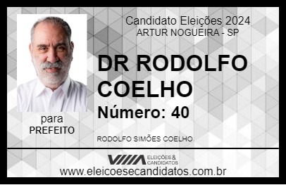 Candidato DR RODOLFO COELHO 2024 - ARTUR NOGUEIRA - Eleições