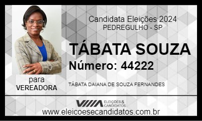 Candidato TÁBATA SOUZA 2024 - PEDREGULHO - Eleições