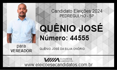 Candidato QUÊNIO JOSÉ 2024 - PEDREGULHO - Eleições