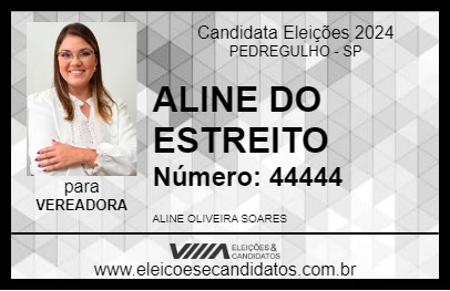 Candidato ALINE DO ESTREITO 2024 - PEDREGULHO - Eleições