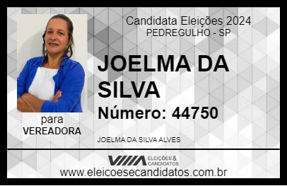 Candidato JOELMA DA SILVA 2024 - PEDREGULHO - Eleições