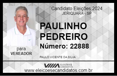 Candidato PAULINHO PEDREIRO 2024 - JERIQUARA - Eleições