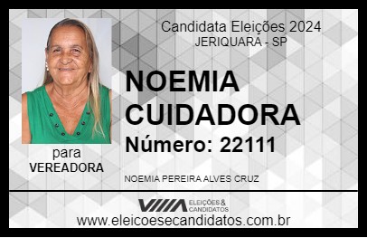 Candidato NOEMIA CUIDADORA 2024 - JERIQUARA - Eleições