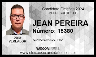 Candidato JEAN PEREIRA 2024 - PEDREGULHO - Eleições