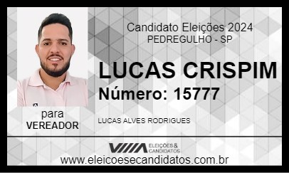 Candidato LUCAS CRISPIM 2024 - PEDREGULHO - Eleições