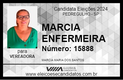 Candidato MARCIA ENFERMEIRA 2024 - PEDREGULHO - Eleições