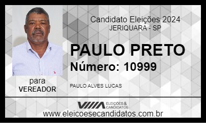 Candidato PAULO PRETO 2024 - JERIQUARA - Eleições