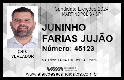 Candidato JUNINHO FARIAS JUJÃO 2024 - MARTINÓPOLIS - Eleições