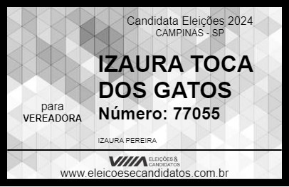 Candidato IZAURA TOCA DOS GATOS 2024 - CAMPINAS - Eleições