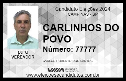 Candidato CARLINHOS DO POVO 2024 - CAMPINAS - Eleições