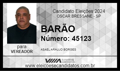 Candidato BARÃO 2024 - OSCAR BRESSANE - Eleições