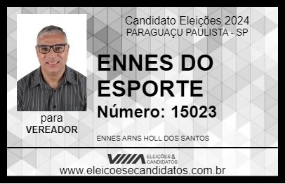 Candidato ENNES DO ESPORTE 2024 - PARAGUAÇU PAULISTA - Eleições