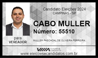 Candidato CABO MULLER 2024 - CAMPINAS - Eleições