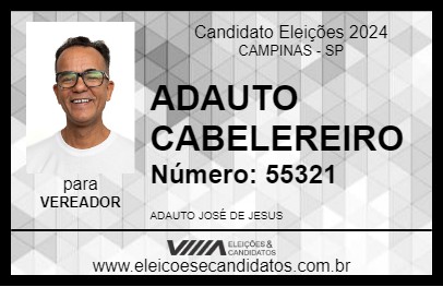 Candidato ADAUTO CABELEIREIRO 2024 - CAMPINAS - Eleições