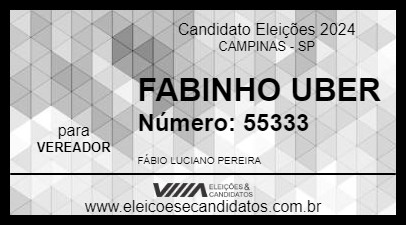 Candidato FABINHO UBER 2024 - CAMPINAS - Eleições