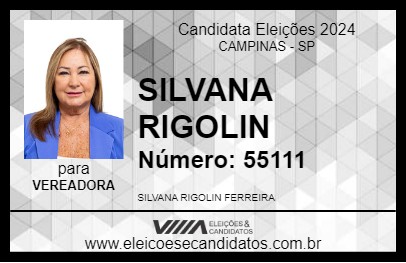 Candidato SILVANA RIGOLIN 2024 - CAMPINAS - Eleições