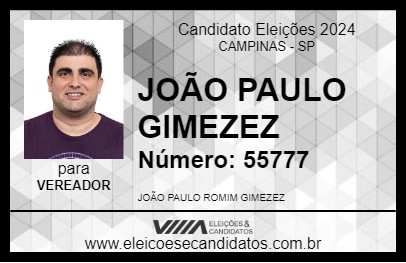 Candidato JOÃO PAULO GIMEZEZ 2024 - CAMPINAS - Eleições