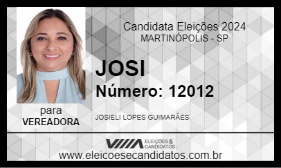 Candidato JOSI 2024 - MARTINÓPOLIS - Eleições