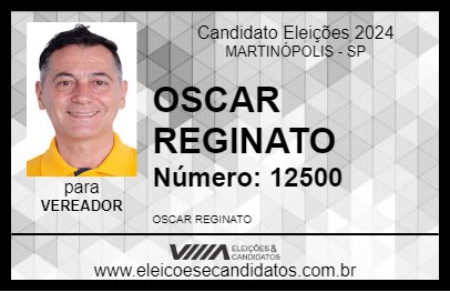 Candidato OSCAR REGINATO 2024 - MARTINÓPOLIS - Eleições