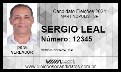 Candidato SERGIO LEAL 2024 - MARTINÓPOLIS - Eleições