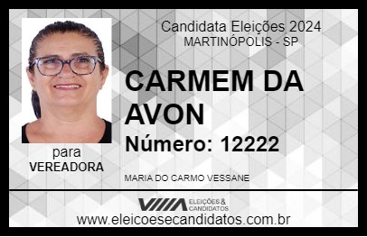 Candidato CARMEM DA AVON 2024 - MARTINÓPOLIS - Eleições