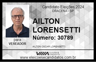 Candidato AILTON LORENSETTI 2024 - DRACENA - Eleições