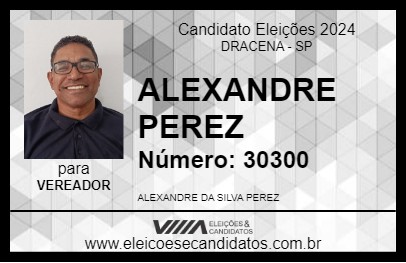 Candidato ALEXANDRE PEREZ 2024 - DRACENA - Eleições