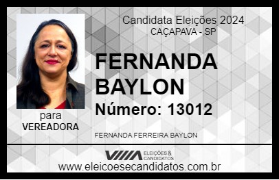 Candidato FERNANDA BAYLON 2024 - CAÇAPAVA - Eleições