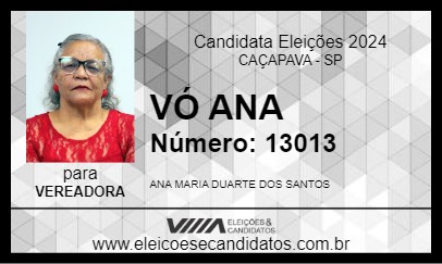 Candidato VÓ ANA 2024 - CAÇAPAVA - Eleições