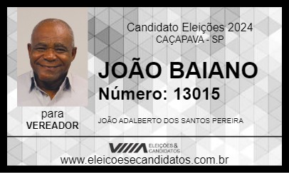 Candidato JOÃO BAIANO 2024 - CAÇAPAVA - Eleições