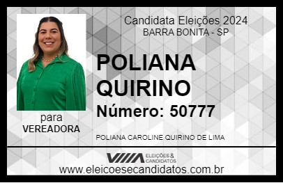 Candidato POLIANA QUIRINO 2024 - BARRA BONITA - Eleições