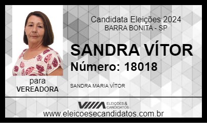 Candidato SANDRA VÍTOR 2024 - BARRA BONITA - Eleições