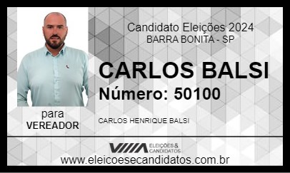 Candidato CARLOS BALSI 2024 - BARRA BONITA - Eleições