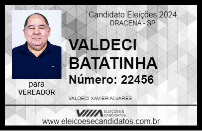 Candidato VALDECI BATATINHA 2024 - DRACENA - Eleições