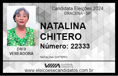 Candidato NATALINA CHITERO 2024 - DRACENA - Eleições