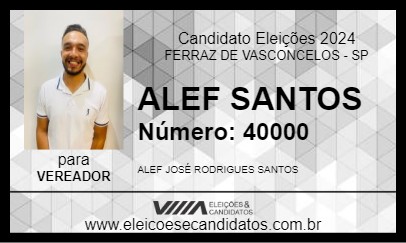 Candidato ALEF SANTOS 2024 - FERRAZ DE VASCONCELOS - Eleições