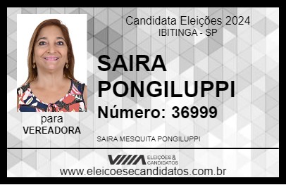 Candidato SAIRA PONGILUPPI 2024 - IBITINGA - Eleições