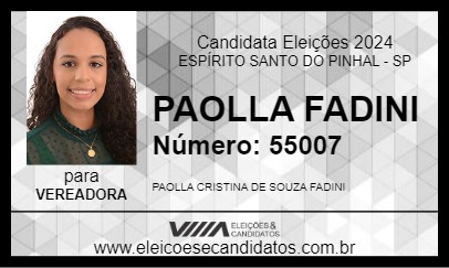 Candidato PAOLLA FADINI 2024 - ESPÍRITO SANTO DO PINHAL - Eleições