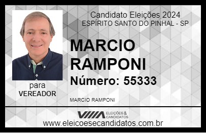 Candidato MARCIO RAMPONI 2024 - ESPÍRITO SANTO DO PINHAL - Eleições