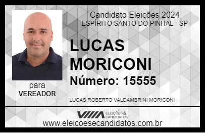 Candidato LUCAS MORICONI 2024 - ESPÍRITO SANTO DO PINHAL - Eleições