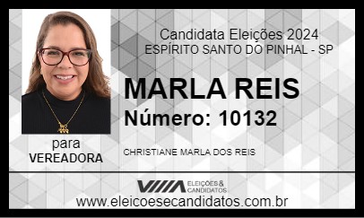 Candidato MARLA REIS 2024 - ESPÍRITO SANTO DO PINHAL - Eleições