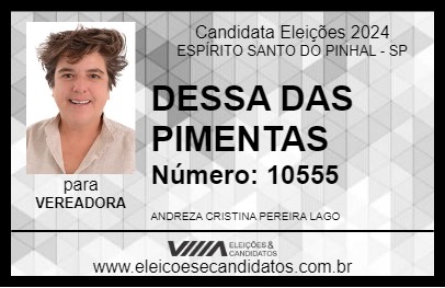 Candidato DESSA DAS PIMENTAS 2024 - ESPÍRITO SANTO DO PINHAL - Eleições