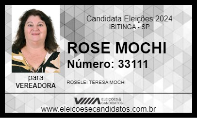 Candidato ROSE MOCHI 2024 - IBITINGA - Eleições